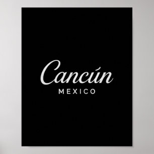 Poster Cancun Mexique Vacances Rétro Coucher de Soleil Py