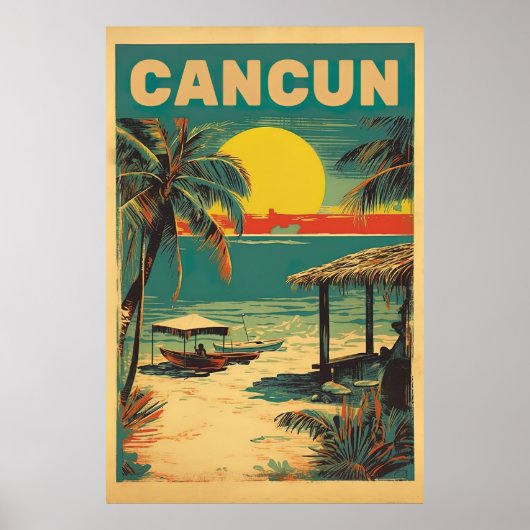 Poster Cancun, Mexique, Voyage (Devant)