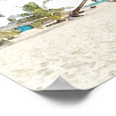 Poster CANCUN Mexique Watercolor Beach Mariage Bienvenue (Coin)