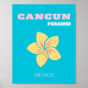 Poster Cancun Travel Art, Mexique Travel Art, Preppy, Ble