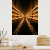 Poster Candlelit Corridor Endless Light Path (Cuisine)