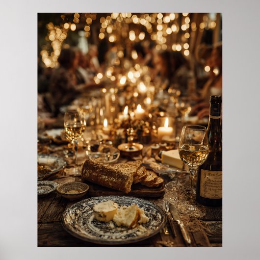 Poster Candlelit Wine & Bread Feast (Devant)