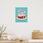 Poster Candy and chocolate cake for birthday party (Cuisine)