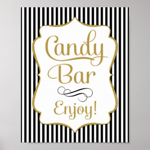 Poster Candy Bar Sign Black Gold Buffet