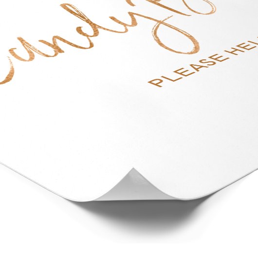 Poster Candy Buffet 8x10 Élégant Rose or Mariage (Coin)