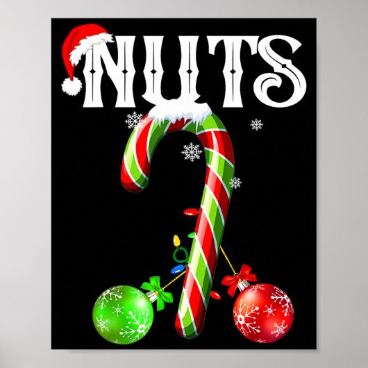 Poster Candy Cane Chest Nuts Couples Funny Chestnuts Xmas (Devant)