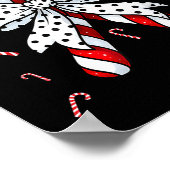 Poster Candy Cane Merry And Bright Red And White Candy Co (Coin)