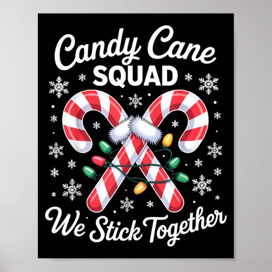 Poster Candy Cane Squad Cute Christmas Matching Design  (Devant)
