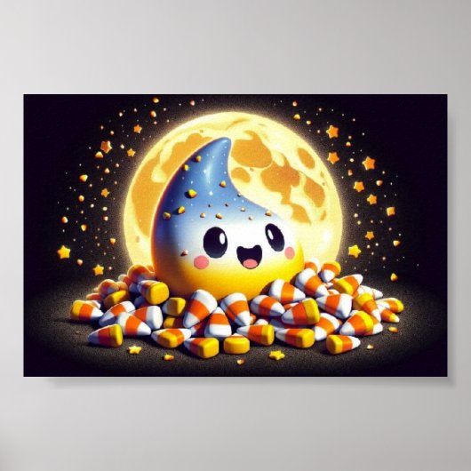 Poster Candy Corn Cutie - Halloween Character Art (Devant)
