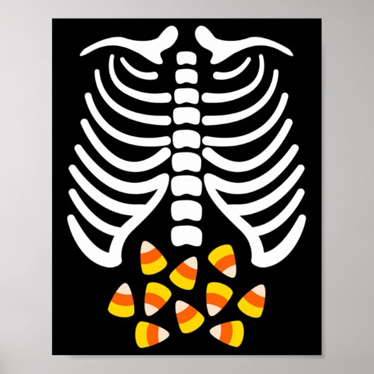 Poster Candy Corn Skeleton Rib Cage Halloween Costume (Devant)