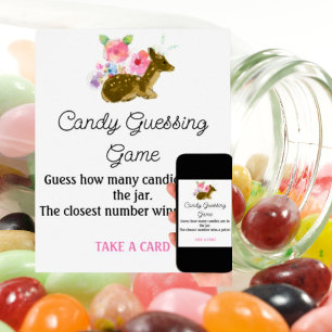 Poster Candy Devant Jeu Baby shower de fille rose