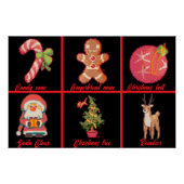 Poster Candy, Gingerbread, Christmas, tree, Pixel Art (Devant)