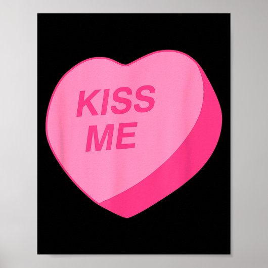 Poster Candy Heart Embrasse-Moi Saint-Valentin (Devant)