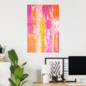 Poster 'Candy Land' Art Abstrait rose et orange (Bureau à domicile)