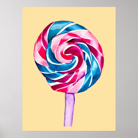 Poster Candy lollipop eau douce art (Devant)