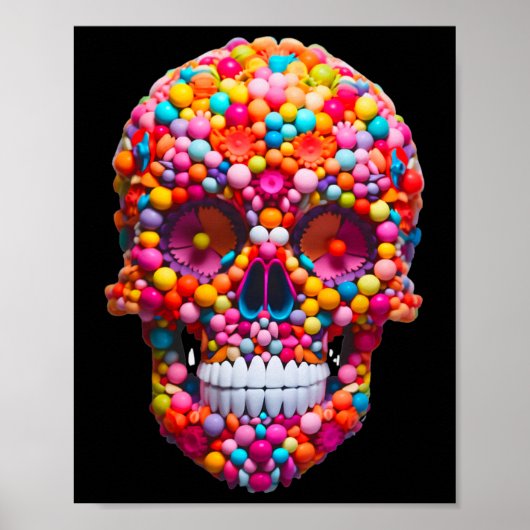 Poster Candy Skull Buble Gum Skeleton Halloween Candies (Devant)
