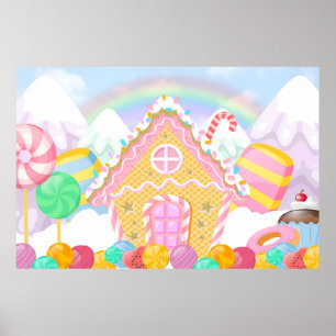 Poster Candyland Backdrop Candyland Thème fond