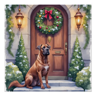 Poster Cane Corso Grande Porte Evergreen Noël Art