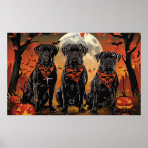 Poster Cane Corso Halloween Épouvantable