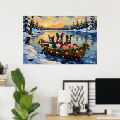 Poster Cane Corso Noël Bateau Vacances (Bureau à domicile)