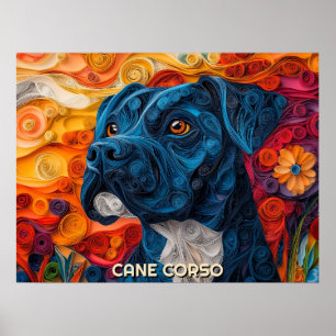 Poster Cane Corso Qualité Art Chien Portrait