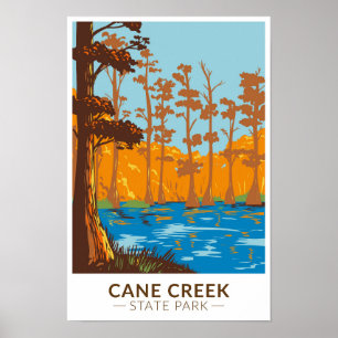 Poster Cane Creek State Park Arkansas Vintage