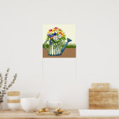 Poster Canette d'eau avec Fleurs sauvages (Cuisine)