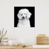 Poster Caniche blanc idiot (Cuisine)