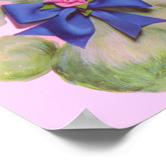 Poster caniche mignon avec téléphone rose (Coin)