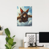 Poster Canine Parachutiste : Insertion, Sécurisé, Sac (Bureau à domicile)