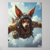 Poster Canine Parachutiste : Insertion, Sécurisé, Sac (Devant)