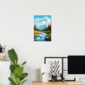 Poster Canmore Canada Voyage Art Vintage (Bureau à domicile)