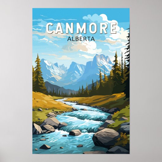 Poster Canmore Canada Voyage Art Vintage (Devant)