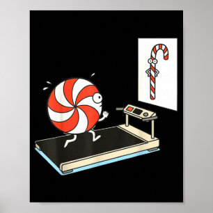 Poster Canne à sucre de Noël drôle Candy Peppermint Humou