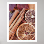 Poster Cannelle d'agrumes chaude confortable chute cuisin (Devant)