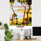 Poster Cannes, Côte d'Azur, France. Vintage (Bureau à domicile)