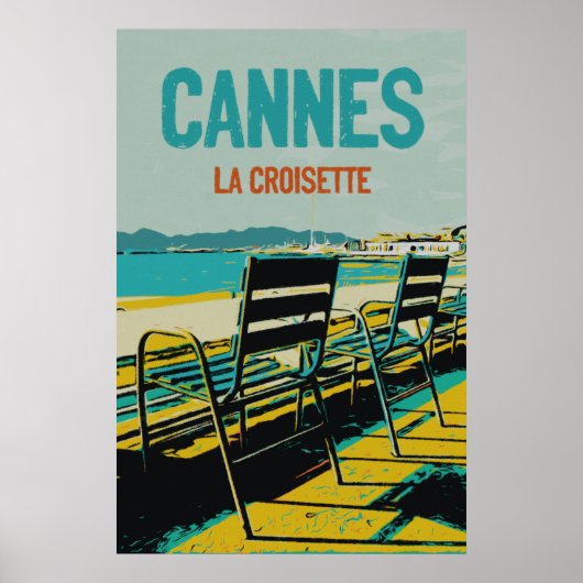 Poster Cannes Côte d'Azur La Croisette Illust France (Devant)