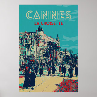 Poster Cannes Côte d'Azur La Croisette Illust France Pos