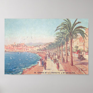 Poster Cannes en bord de mer