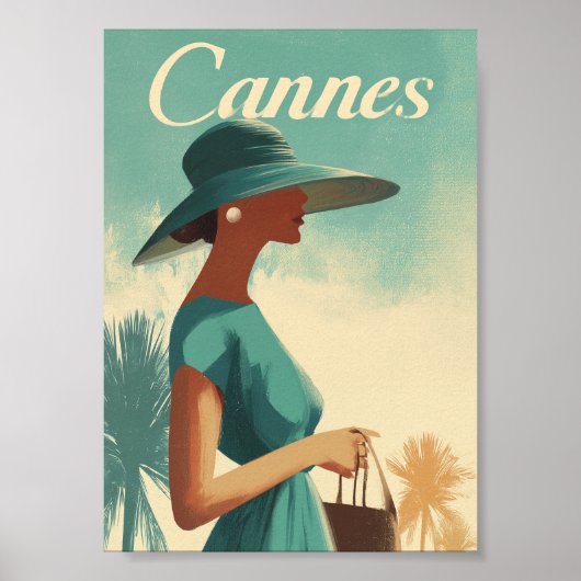 Poster Cannes mode vintage (Devant)