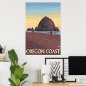 Poster Cannon Beach, Oregon - Haystack Rock (Bureau à domicile)
