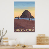 Poster Cannon Beach, Oregon - Haystack Rock (Cuisine)