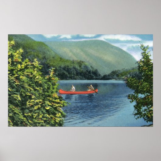 Poster Canoë en couple sur un lac (Devant)