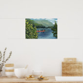 Poster Canoë en couple sur un lac (Cuisine)