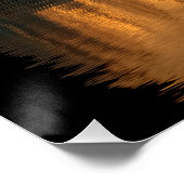 Poster Canoë et lune de croissant sur un lac (Coin)