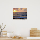 Poster Canoë Hawaiian Outrigger au coucher du soleil 20 x (Cuisine)