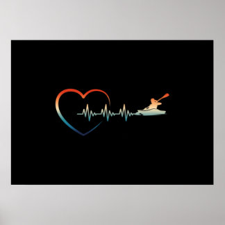 Poster Canoë Heartbeat Kayaking