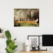 Poster Canoë manipulé par les Voyageurs traversant une ca (Bureau à domicile)