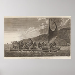 Poster Canoë, Sandwich Islands