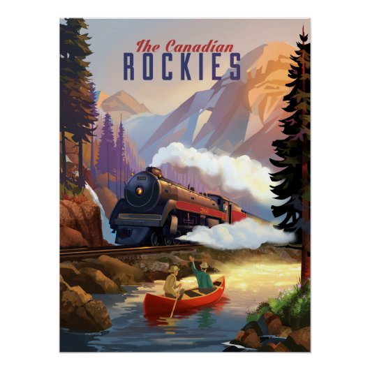 Poster Canoë sur le côté des voies ferrées. (Devant)